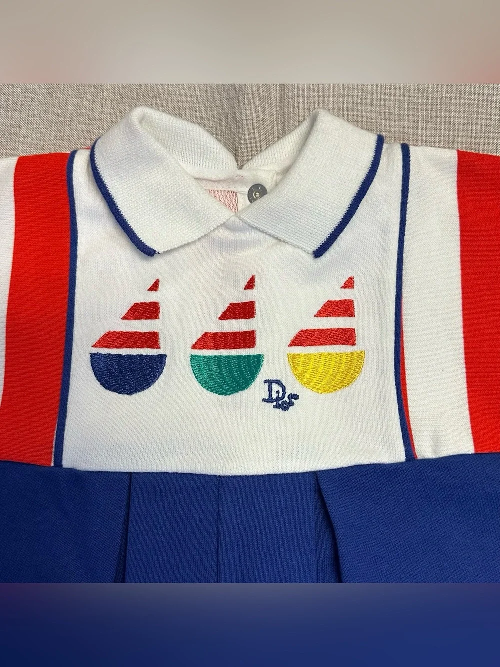 NWOT Baby Dior Nautical Romper 9 Months (18-20lbs)